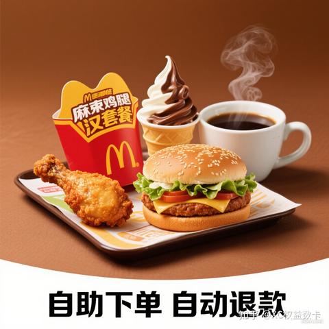 麦当劳-鸡肉汉堡+中薯条+麦乐鸡+饮品自选